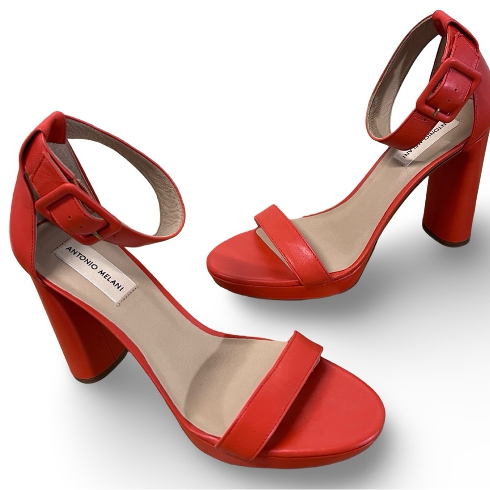 NWOB $118 Antonio Melani
Caci Leather Ankle Wrap Dress Sandals - Picture 2 of 7